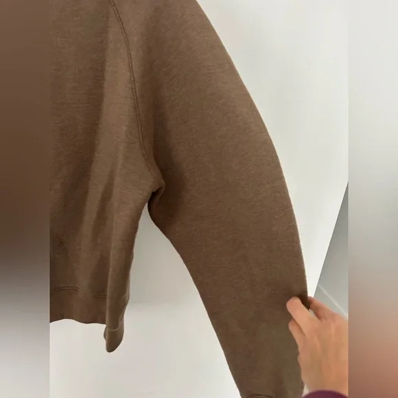 Agolde balloon sleeves Tarron Mock Neck Sweatshirt in Toffee Heather - Picture 8 of 8